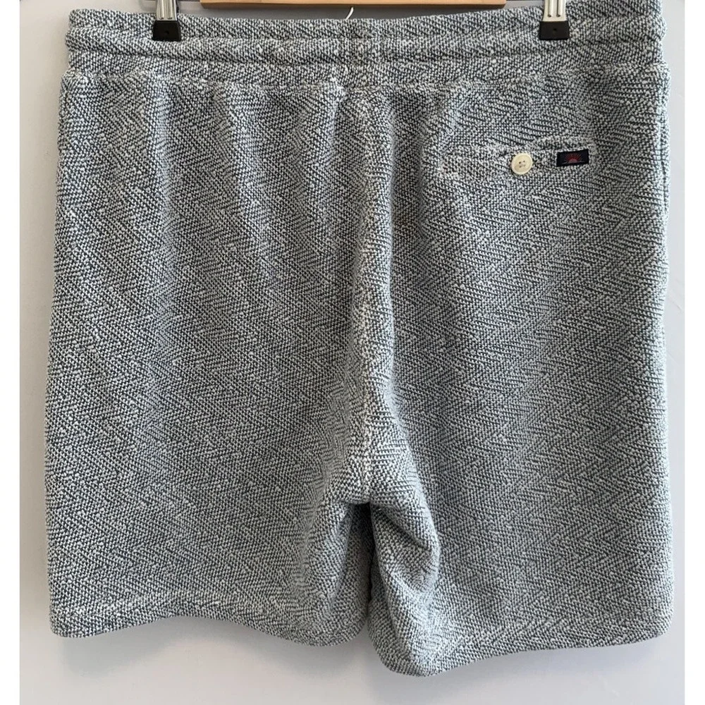 Faherty Knit Lounge Shorts XXL Blue White Drawstring Casual Textured Cotton